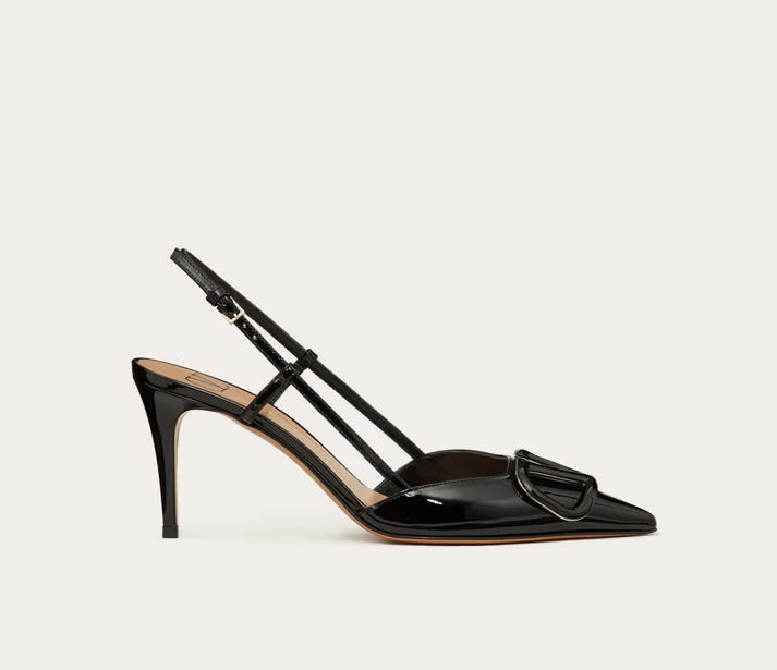 Valentino Black Lace-up Heel
