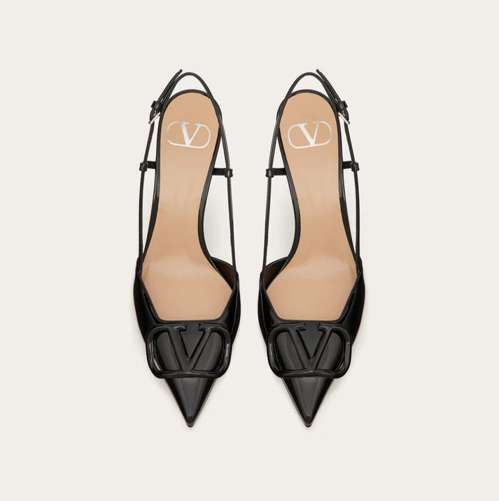 Valentino Black Lace-up Heel