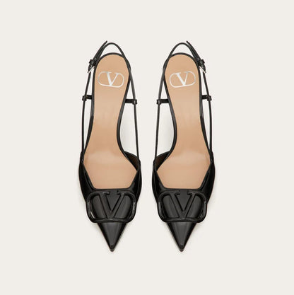 Valentino Black Lace-up Heel