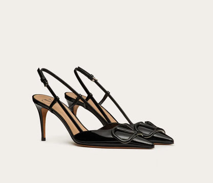 Valentino Black Lace-up Heel