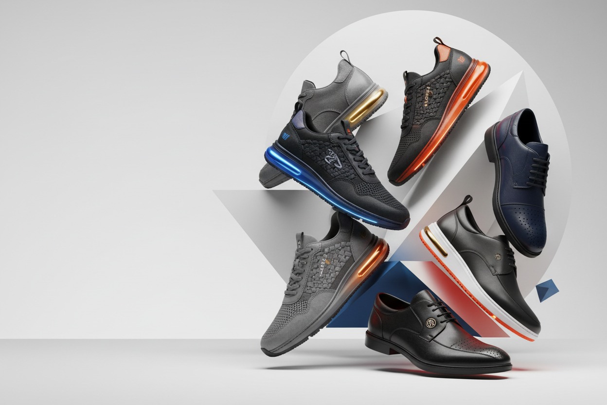 make one picture which describes branded shoes website